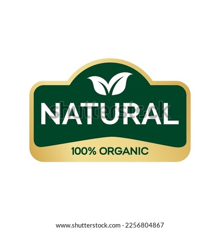100% Natural and organic Product Vector Icon Circle Sign. Healthy Food Emblem. Organic food Badge. Royalty-Free Stock Photo #2256804867