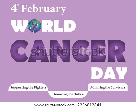 World Cancer Day Post with Globe , ribbon