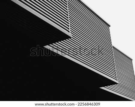 Black steel Facade Modern Building Exterior Architecture details Royalty-Free Stock Photo #2256846309