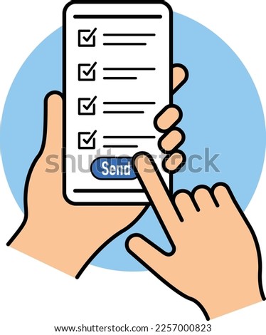 Questionnaire survey. Check the necessary items. answer the questions. Checklist. Check completed tasks. Royalty-Free Stock Photo #2257000823
