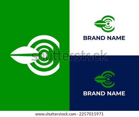 Modern Logo Letter C Leaf, Concept Letter C logo