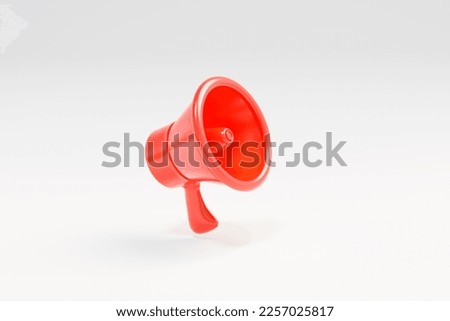 Cartoon megaphone isolated on white background. 3D rendering