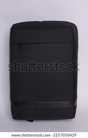 Black color trveling bag front view isolated white background mock up
