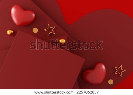 Happy valentines day background. Abstract background minimal style for branding product presentation on Valentines day. mockup and template scene with empty space. 3D illustration