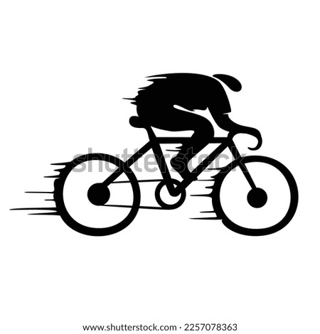 bicyclist silhouette design. man ride bicycle sign and symbol.