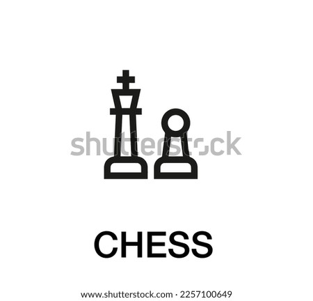 chess icon vector. Linear style sign for mobile concept and web design. chess symbol illustration. Pixel vector graphics - Vector