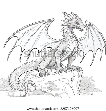 Enchanted Adventure: A White Dragon Coloring Book