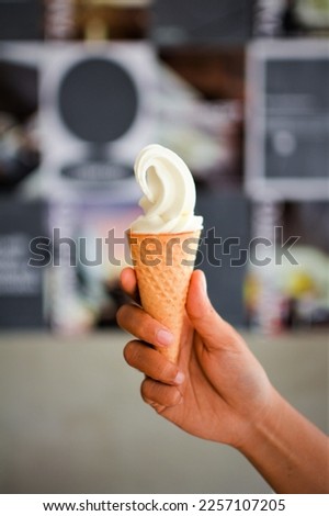 Sweet vanilla ice cream gelato.