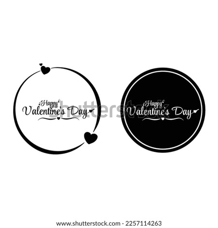 Beautiful text banner in a circle, for holiday cards, February 14 Valentine's Day, vector icon