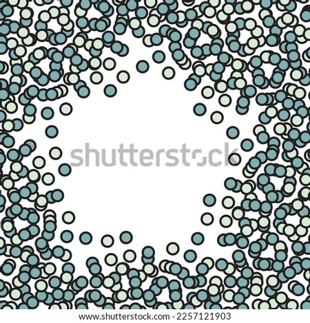 Blue and green dots frame. Vector illustration.