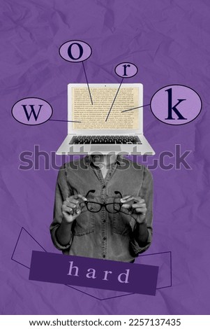 Creative photo 3d collage artwork postcard poster of overworked person working overtime earn money isolated on painting background