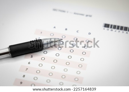 Multiple choice answer grid on Scottish exam paper Royalty-Free Stock Photo #2257164839