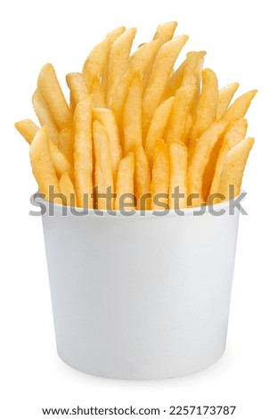 French fries isolate on white background With clipping path.French fries in paper bucket isolated on white background, Royalty-Free Stock Photo #2257173787