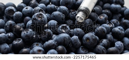 Genetic Modification, blueberry, fruit, modification, gene, syringe Royalty-Free Stock Photo #2257175465