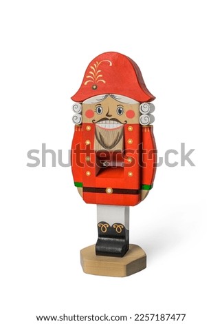 Nutcracker Christmas Decoration Character Isolated on white background. nutcracker isolated soldier figure christmas decoration wood