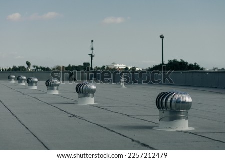 Roof top non power driven aluminum air ventilator fan for Industrial plant. High quality photo