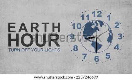 The clock of earth. Earth Hour Concept Royalty-Free Stock Photo #2257246699