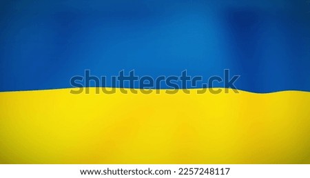 Image of blue and yellow flag of ukraine with copy space. Ukraine crisis, politics and war concept digitally generated image.