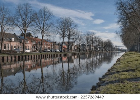 Morning scenery over the Zuid-Willemsvaart canal Weert the Netherlands