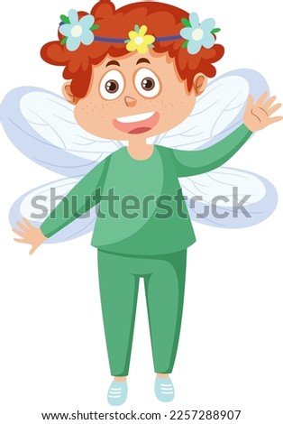 Cute fairy boy cartoon character illustration