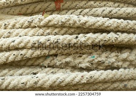 Thick and crooked ropes to tie ships at sea. The rope must be strong so that it does not break in the middle of the sea.