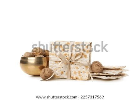 Concept of Passover or Pesach, isolated on white background Royalty-Free Stock Photo #2257317569