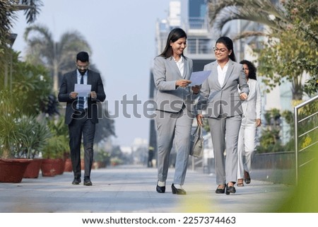 Two indian businesswoman decision in outside the office