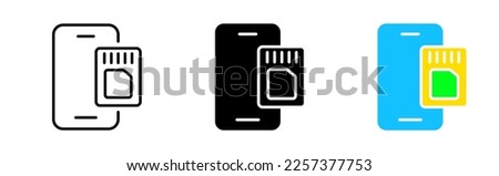 SD card line icon. Memmory, exchange, neural network, data store, database, remote access, cloud service, capacity. Vector icon in line, black and color style on white background