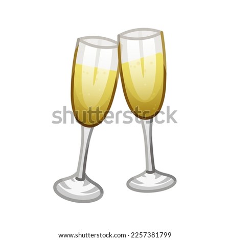Clinking champagne glasses Large size icon of emoji cocktail  Royalty-Free Stock Photo #2257381799