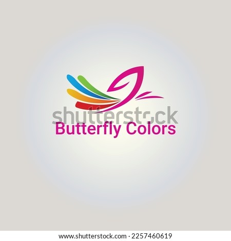 Butterfly  Colors  Logo  design  concept 