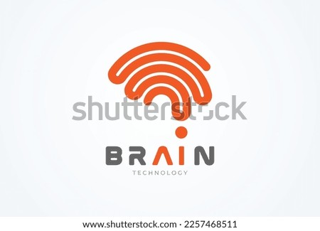 Brain Logo, modern brain logo with line style, flat design logo template element, vector illustration