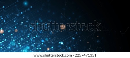 Quantum processing. Deep learning artificial intelligence. Future new technology  for business or science presentation Royalty-Free Stock Photo #2257471351