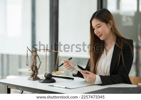Female lawyer or judge consult having  Law and Legal services concept...
