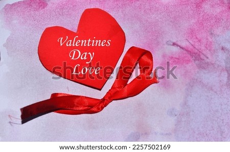 Happy Valentines Day greetings on waterecolor paper