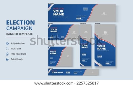 Election Campaign Banner Template, Political Campaign Banner Template, Vote Banner Template, Political Election Poster Royalty-Free Stock Photo #2257525817