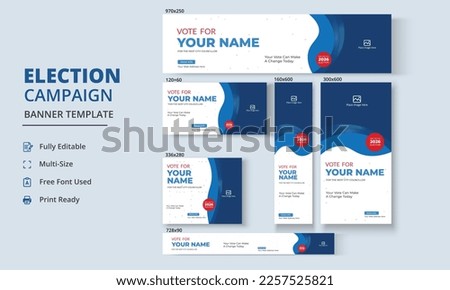 Election Campaign Banner Template, Political Campaign Banner Template, Vote Banner Template, Political Election Poster Royalty-Free Stock Photo #2257525821