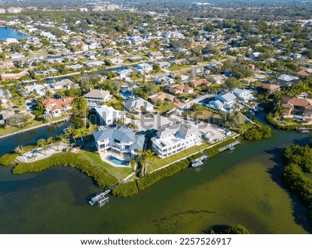 Aerial photo luxury real estate Sarasota Florida USA