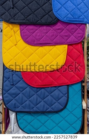 Colourful Horse Saddle Blanket Pad Cloth Riding Equipment Royalty-Free Stock Photo #2257527839