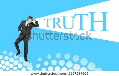 Business worker male activist with truth word