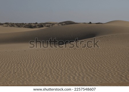 Sand dunes in the Thar desert Pakistan. Beautiful patterns created on the sand dunes by the wind.