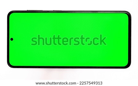 green smartphone screen  on  white background for design purpose