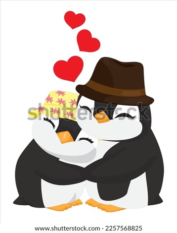 old penguins express their feelings for one another. 