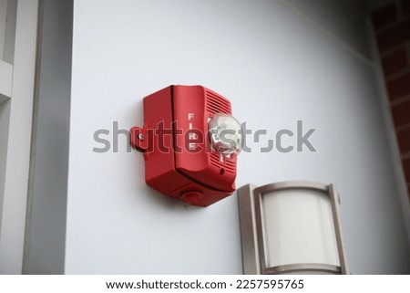 Fire alarm and department warning signs 