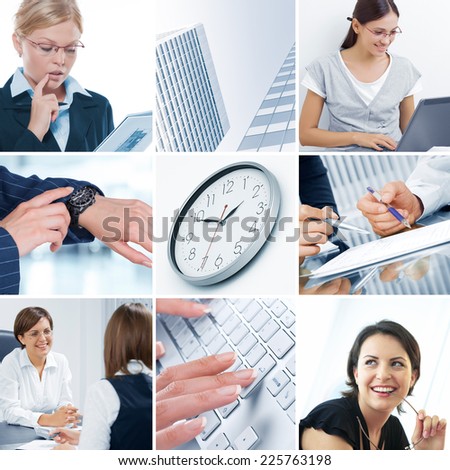 Business  theme  photo collage composed of different images