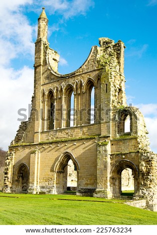 A view of an ancient medieval Cistercian monastery now in ruins