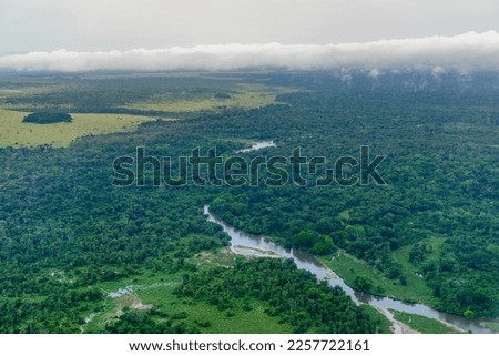 Aerial view. Odzala-Kokoua National Park. Cuvette-Ouest Region. Republic of the Congo Royalty-Free Stock Photo #2257722161