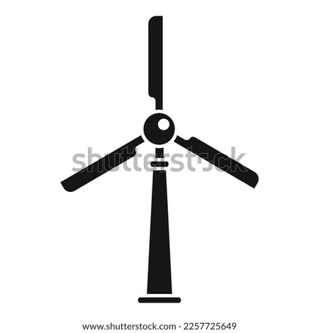 Wind turbine icon simple vector. Eco power. Solar energy