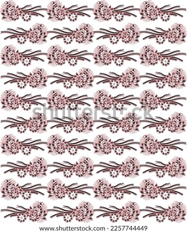 meter pattern consisting of ethnic floral bouquet suitable for textile white background