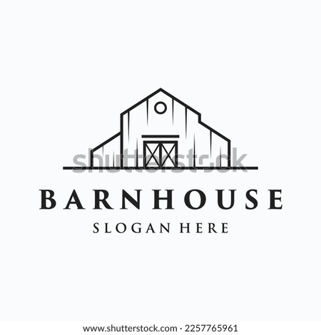 Logo design of organic farm house or barn or barn and animal farmhouse vintage.Vintage country logo.