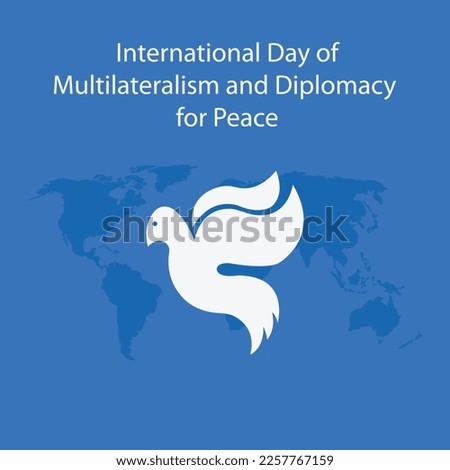 illustration vector graphic of free flying dove, showing world map, perfect for international day, multilateralism and diplomacy for peace, celebrate, greeting card, etc.